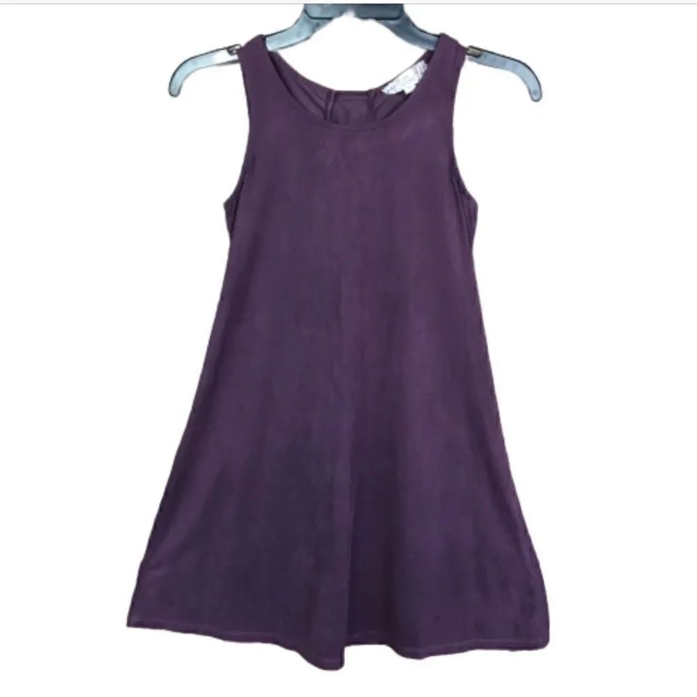 Pink Republic Tunic Blouse Mini Dress Tent Style Criss cross back tie Purple XS